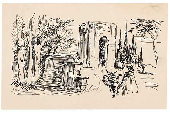 Бехтеев Владимир Георгиевич. Лот из 13 листов (семь листов двухсторонние) с иллюстрациями к книге В. Ирвинга «Рассказы и легенды» (М.; Л.: Детская литература ЦК ВЛКСМ, 1939)